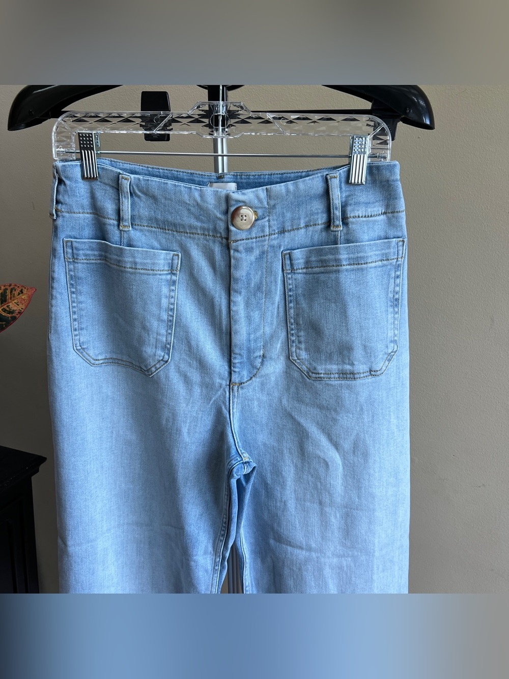 NEW Anthropologie Maeve Colette High-Rise Wide-Leg Cropped Jeans Lightwash Sz 30 - Picture 3 of 12